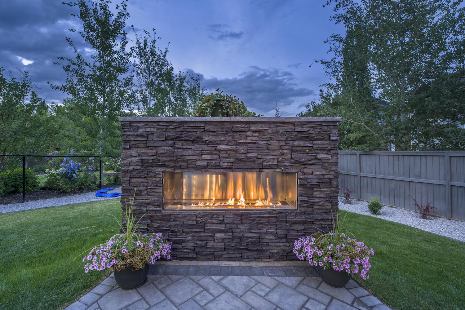 Backyard Gas Fire Place | Oasis Landscaping